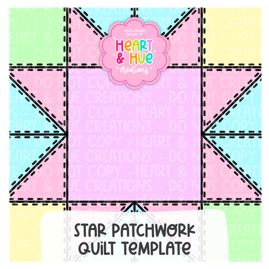 Star Patchwork Quilt Seamless Procreate Template