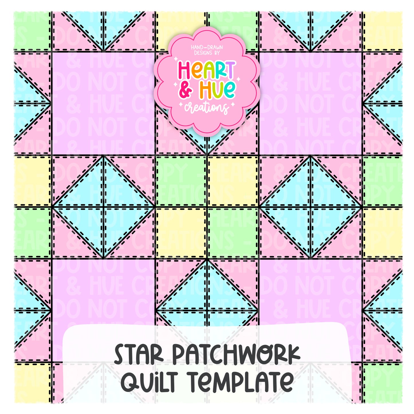 Star Patchwork Quilt Seamless Procreate Template