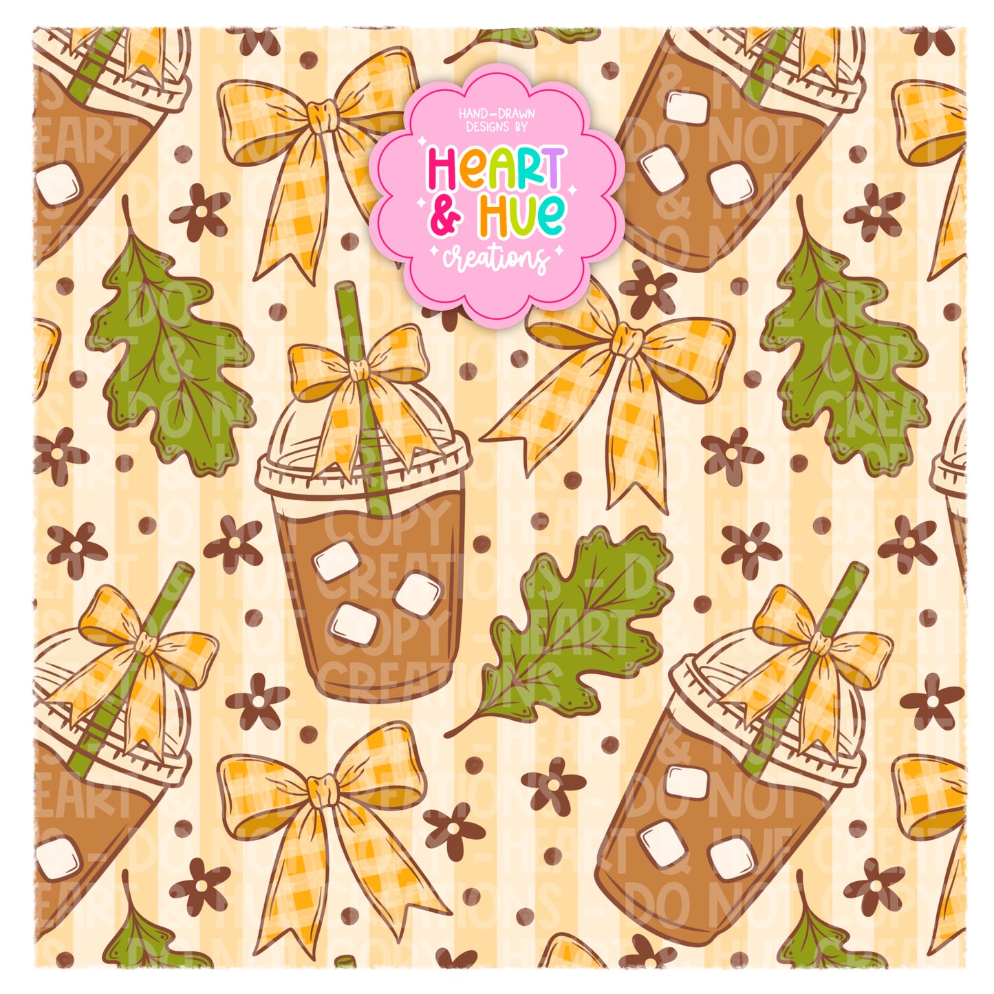 Iced Coffee & Bows - Seamless