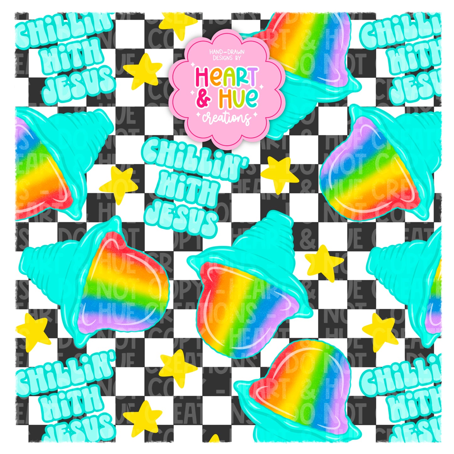 Chillin’ with Jesus - Seamless + PNG - No Codes