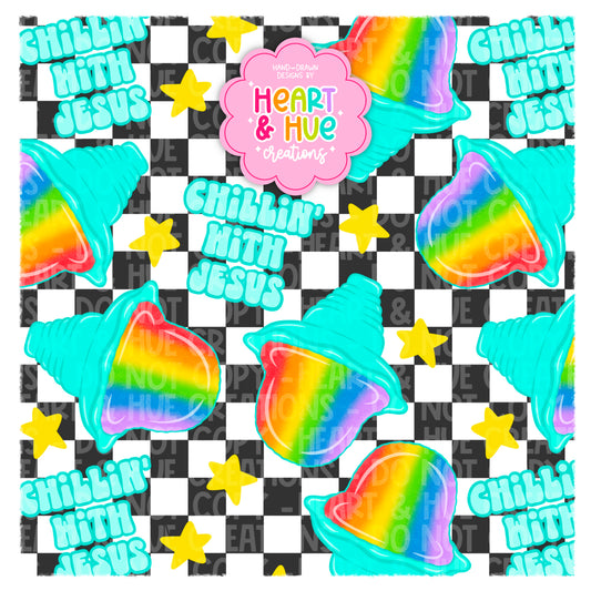 Chillin’ with Jesus - Seamless + PNG - No Codes