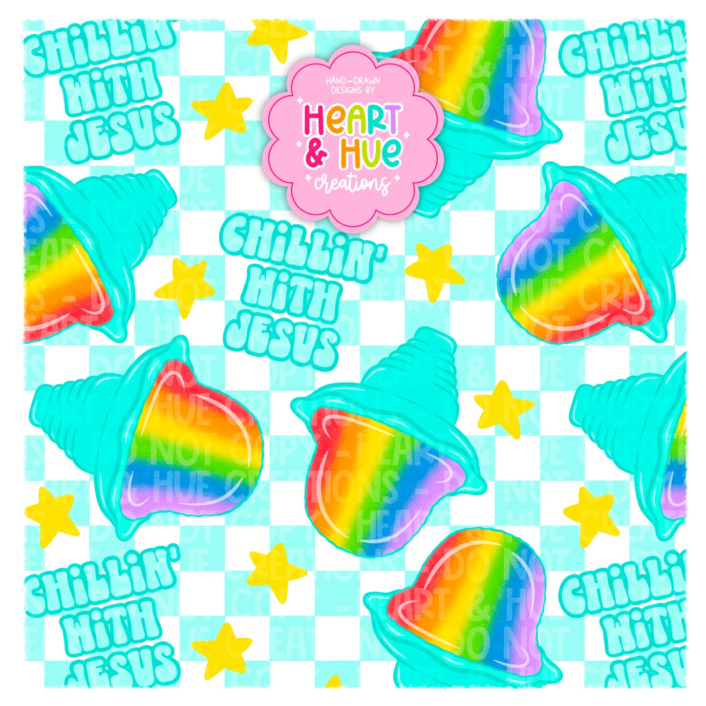 Chillin’ with Jesus - Seamless + PNG - No Codes