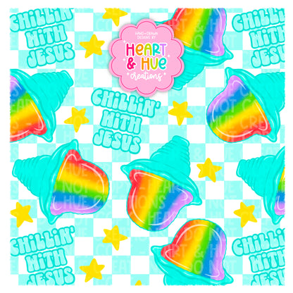 Chillin’ with Jesus - Seamless + PNG - No Codes