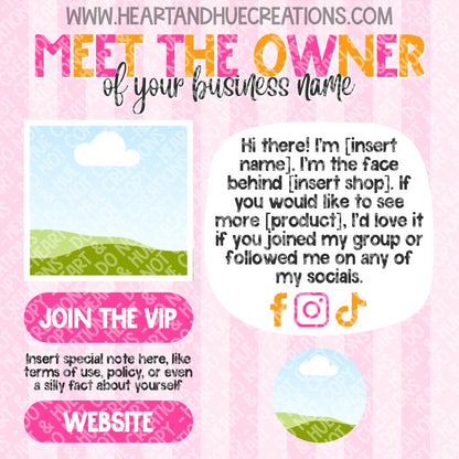 Meet the Owner Canva Template - FREEBIE