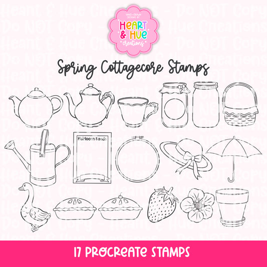 Spring Cottagecore Stamps for Procreate