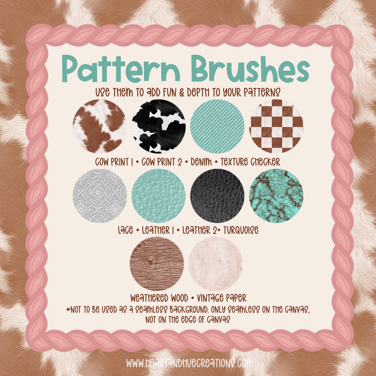 Procreate Western Vibes Pattern Kit -  Templates, Brushes & Stamps
