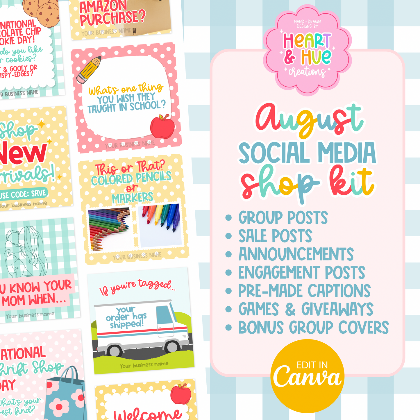 August Social Media Shop/Engagement Kit