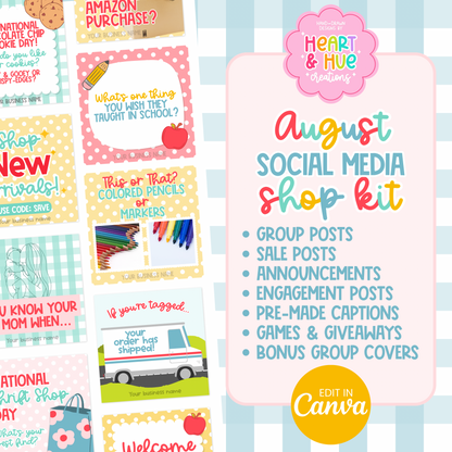 August Social Media Shop/Engagement Kit