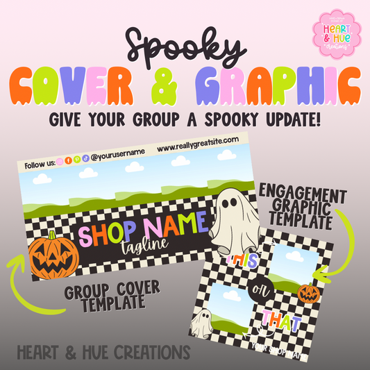 Halloween Facebook Group Cover + Engagement Graphic