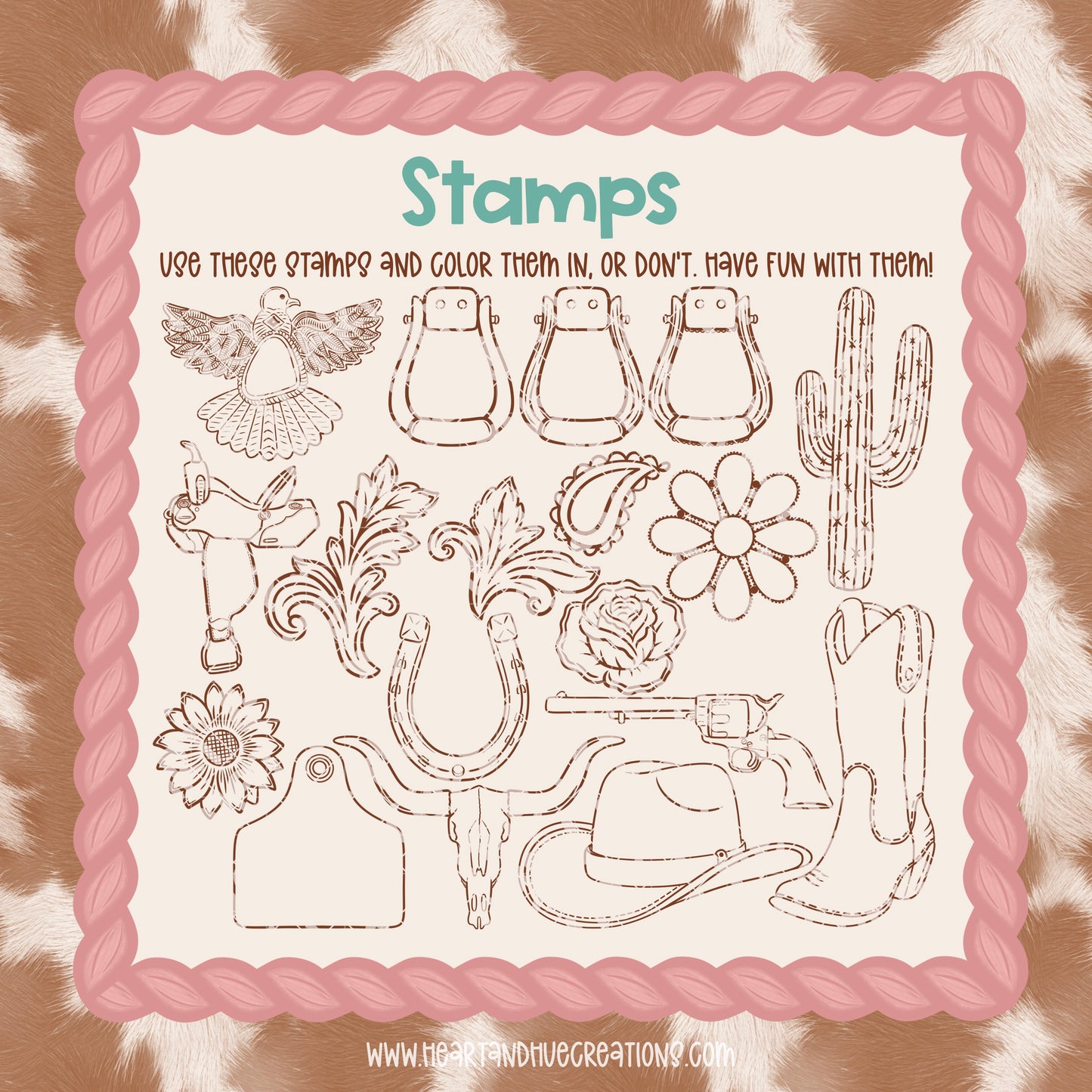 Procreate Western Vibes Pattern Kit -  Templates, Brushes & Stamps