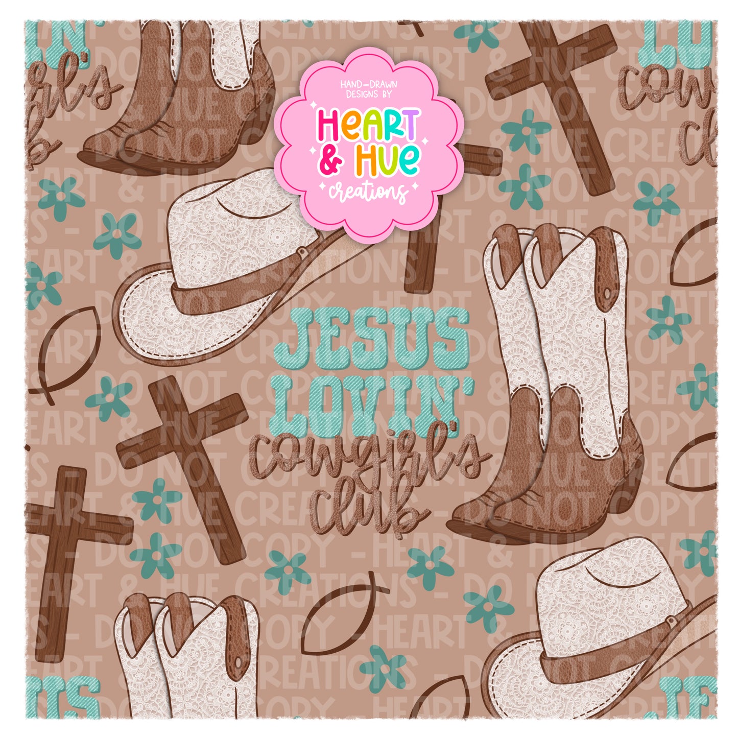 Jesus Lovin’ Cowgirl’s Club - Seamless + PNG