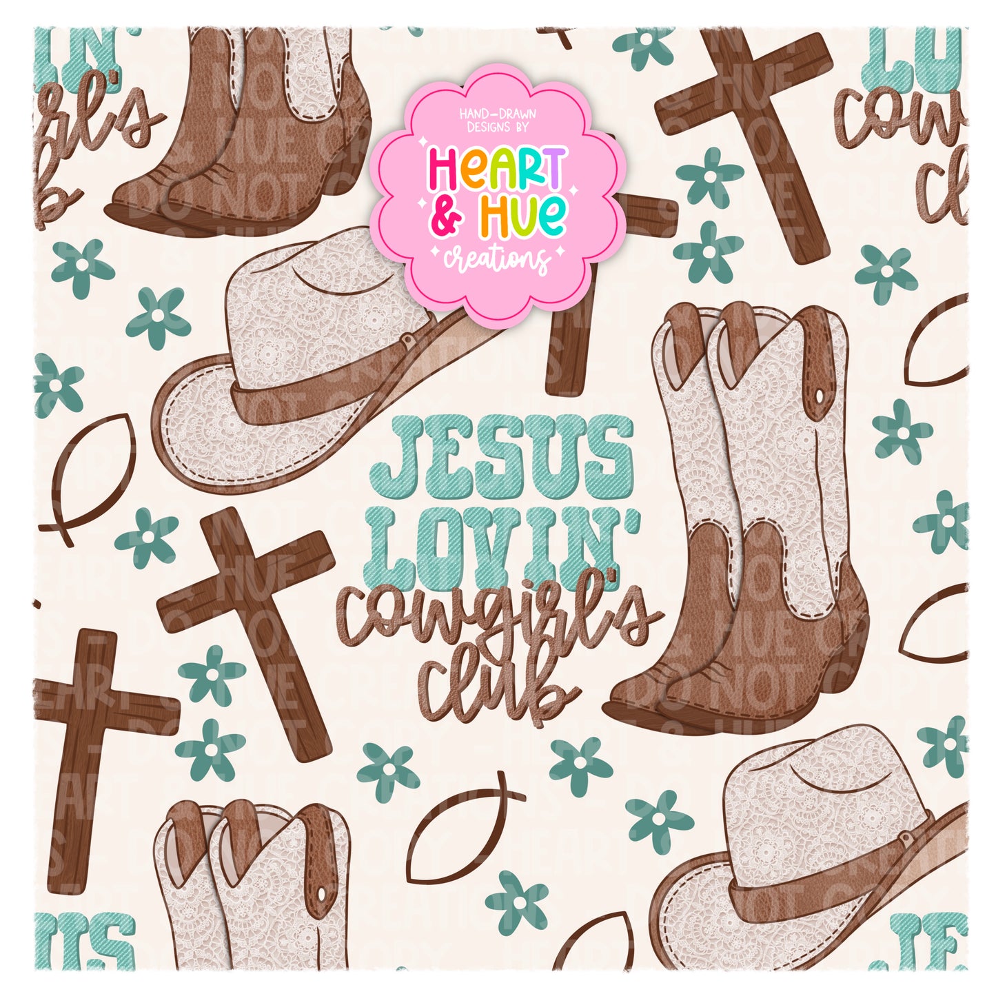 Jesus Lovin’ Cowgirl’s Club - Seamless + PNG