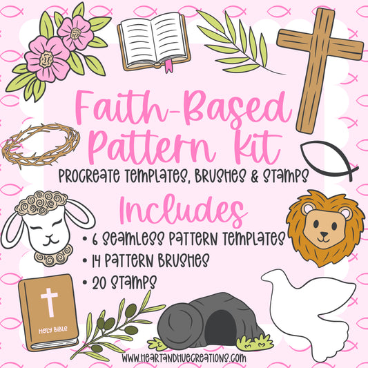 Procreate Faith-Based Pattern Kit - Templates, Brushes & Stamps