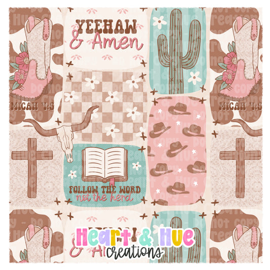 Yeehaw & Amen - Seamless + PNG