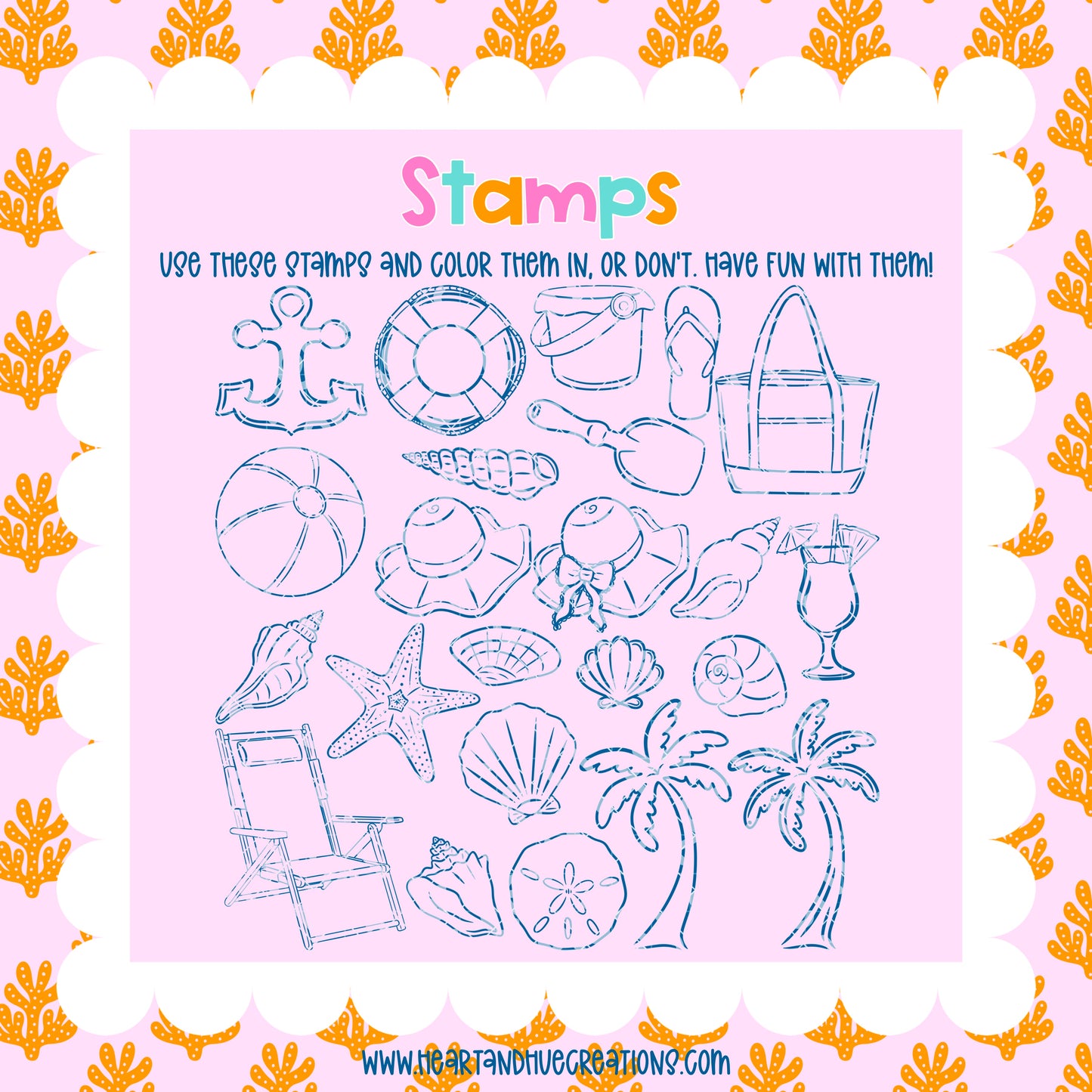 Procreate Beachy Pattern Kit -  Templates, Brushes & Stamps