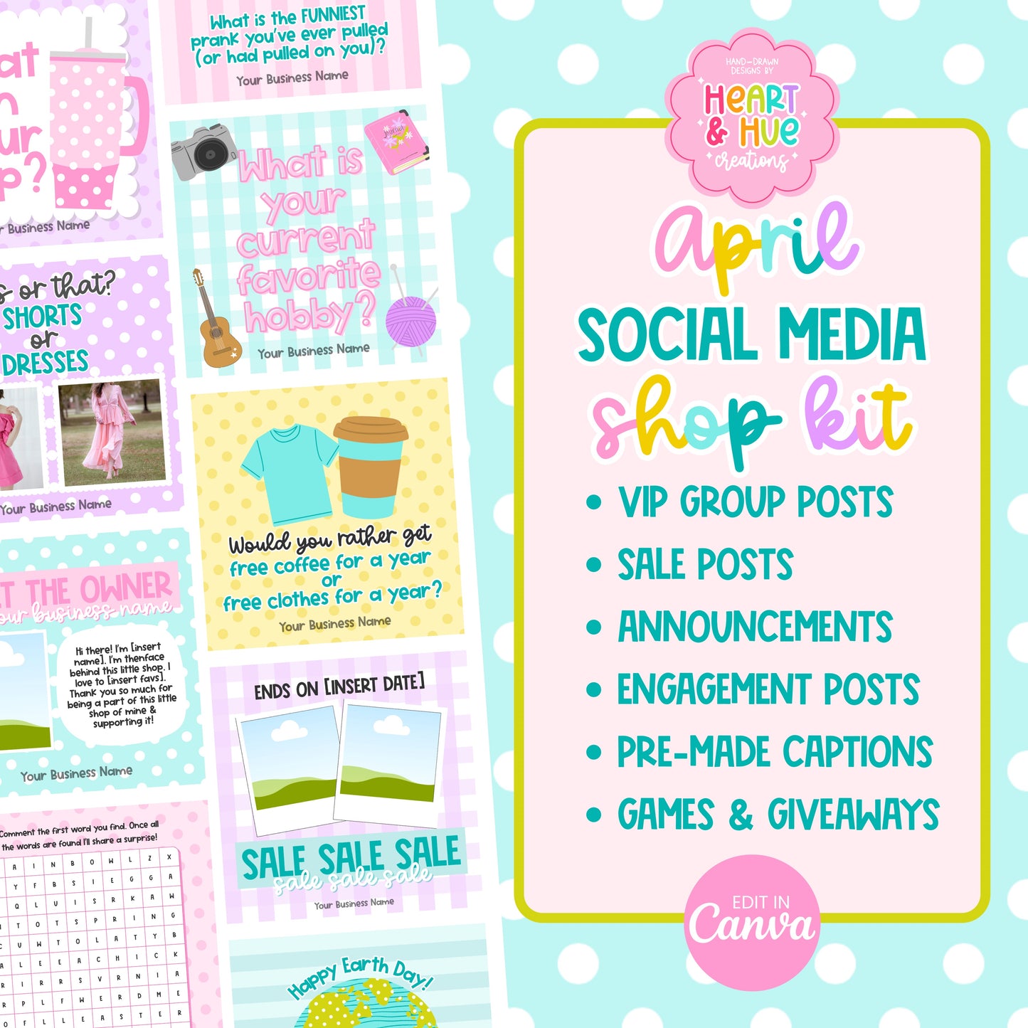 April Social Media Shop/Engagement Kit