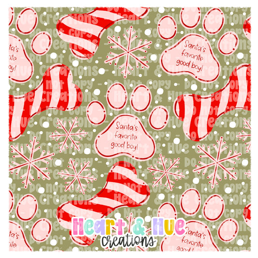 Santa Paws - Seamless + PNG