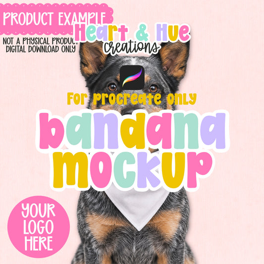 Procreate Mockup - Dog Bandana Heeler