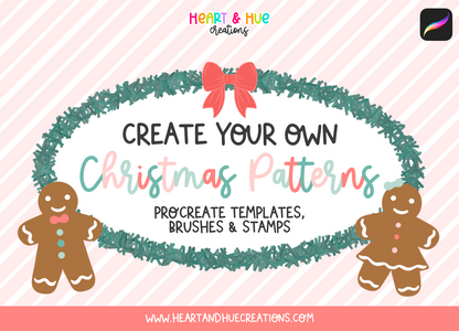 Procreate Christmas Pattern Kit - Templates, Brushes, Stamps
