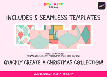 Procreate Christmas Pattern Kit - Templates, Brushes, Stamps