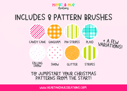 Procreate Christmas Pattern Kit - Templates, Brushes, Stamps