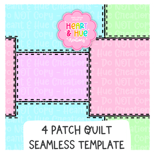 4 Patch Quilt Seamless Procreate Template