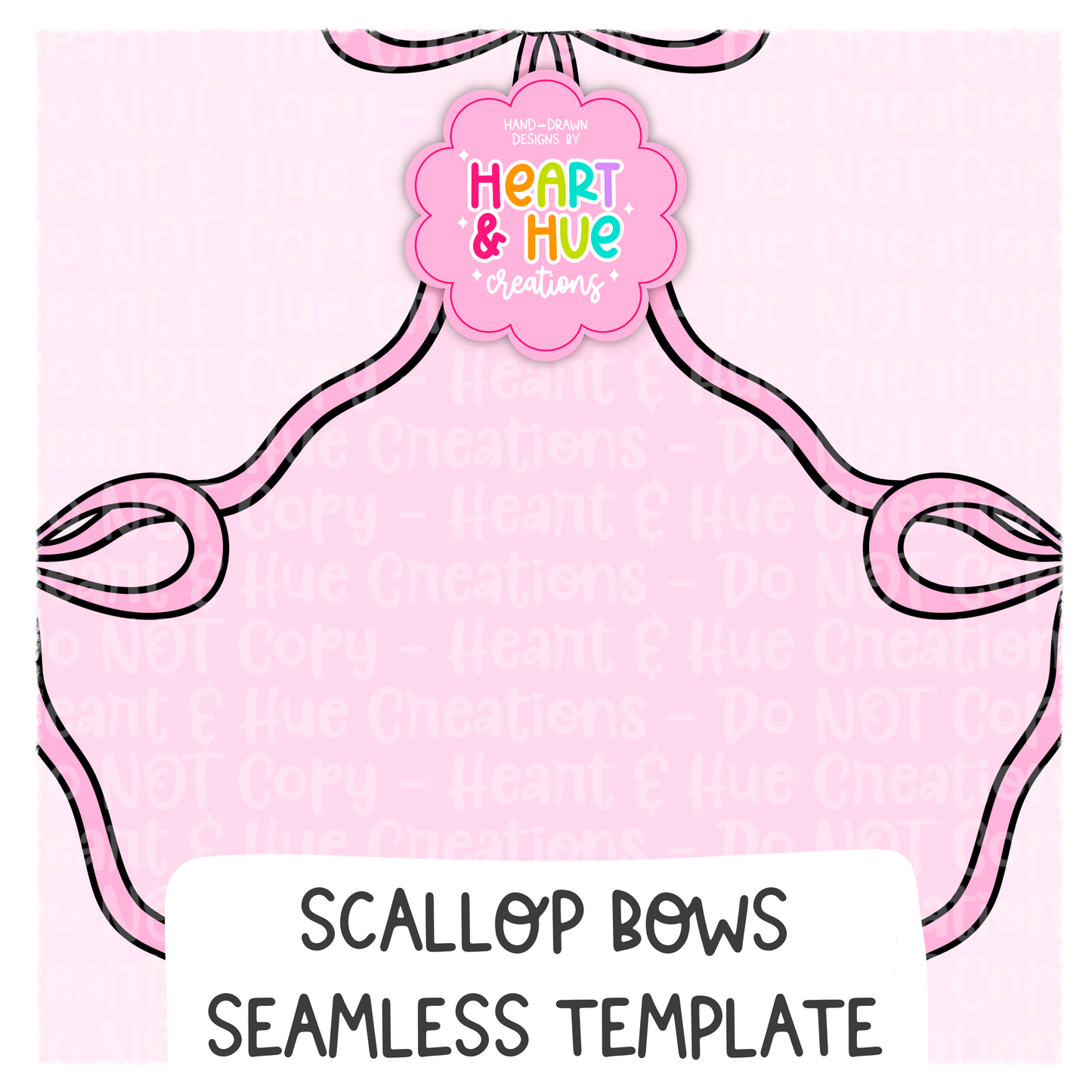 Scallop Bows Seamless Procreate Template
