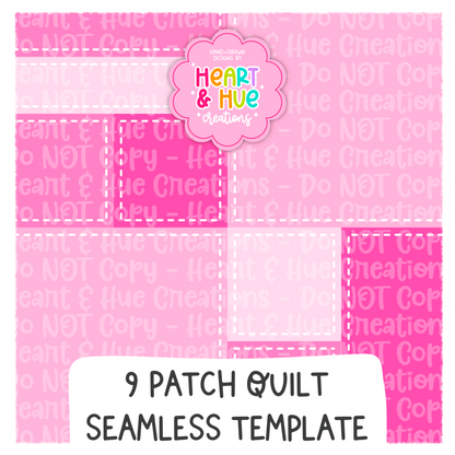 9 Patch Quilt Seamless Procreate Template