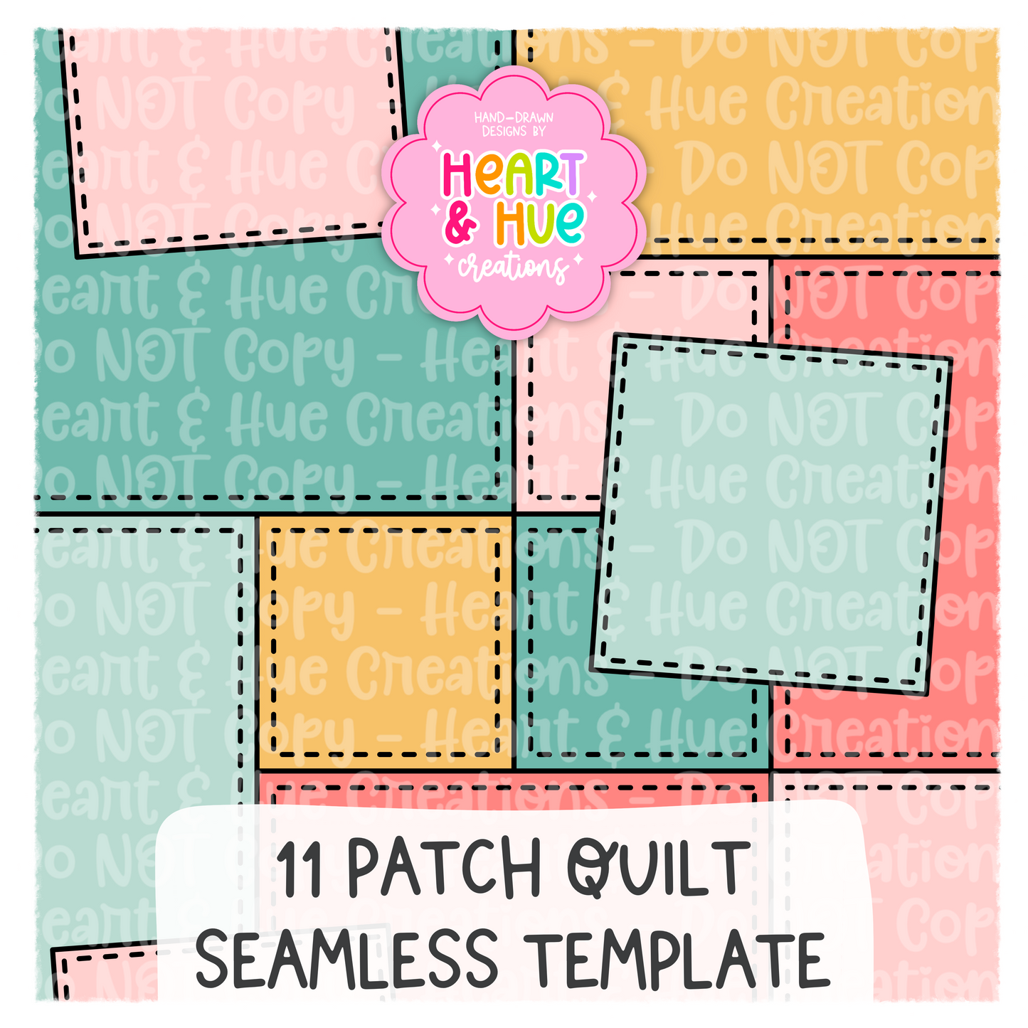 11 Patch Quilt Seamless Procreate Template
