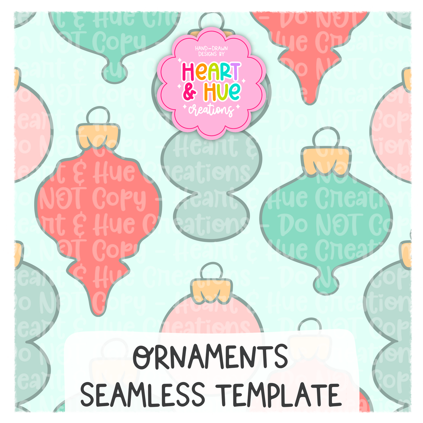 Christmas Ornaments Seamless Procreate Template