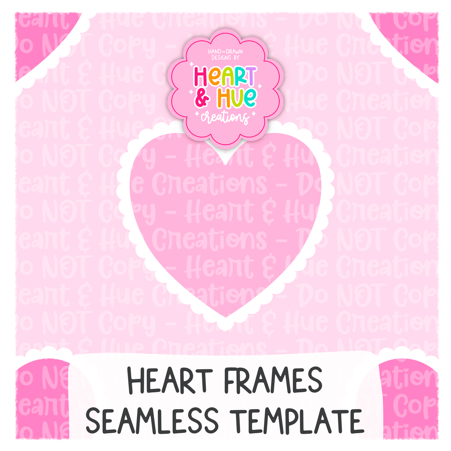 Heart Frame Seamless Procreate Template
