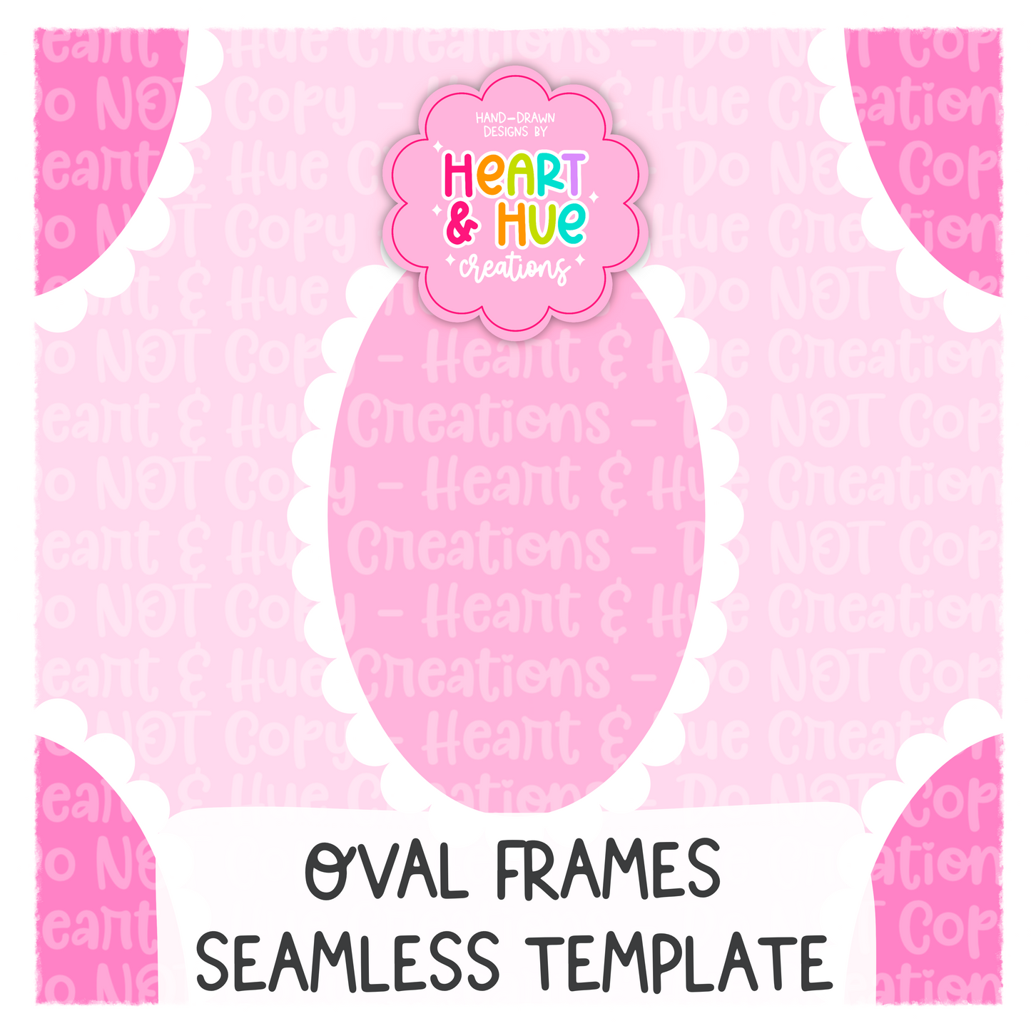 Oval Frame Seamless Procreate Template