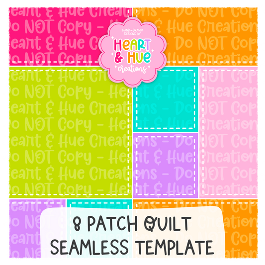 8 Patch Quilt Seamless Procreate Template