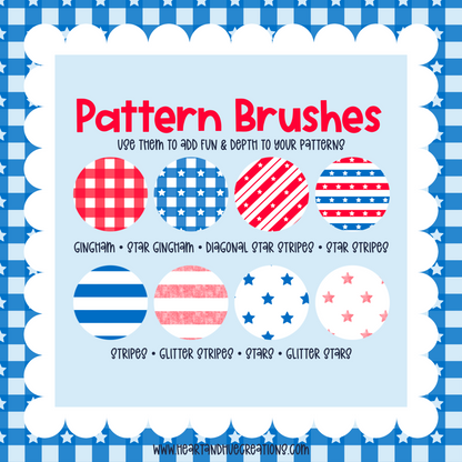 Procreate 4th of July Pattern Kit -  Templates, Brushes & Stamps