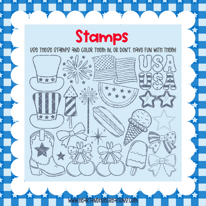 Procreate 4th of July Pattern Kit -  Templates, Brushes & Stamps