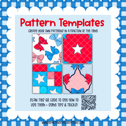 Procreate 4th of July Pattern Kit -  Templates, Brushes & Stamps