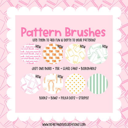 Procreate Bookish Pattern Kit -  Templates, Brushes & Stamps