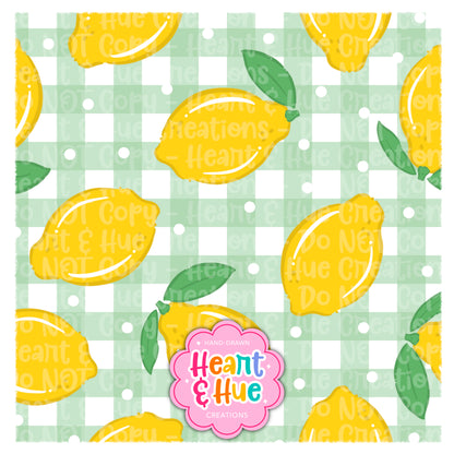 Lemon Gingham Seamless