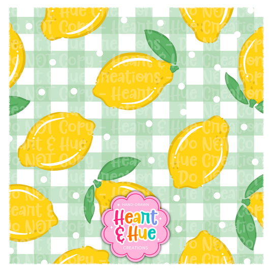 Lemon Gingham Seamless