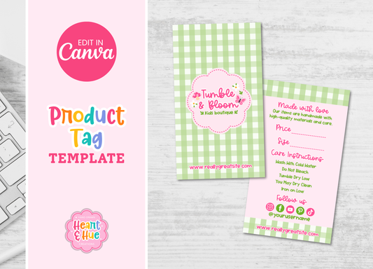 Bright Cottage-core Product Tag Templates