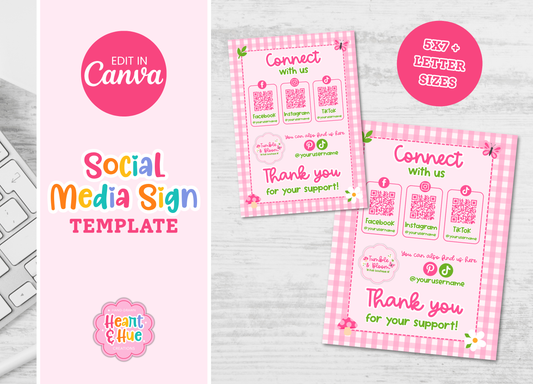 Bright Cottage-core Social Media Sign Templates