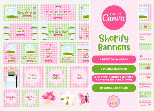 Bright Cottage-core Shopify Banner Templates