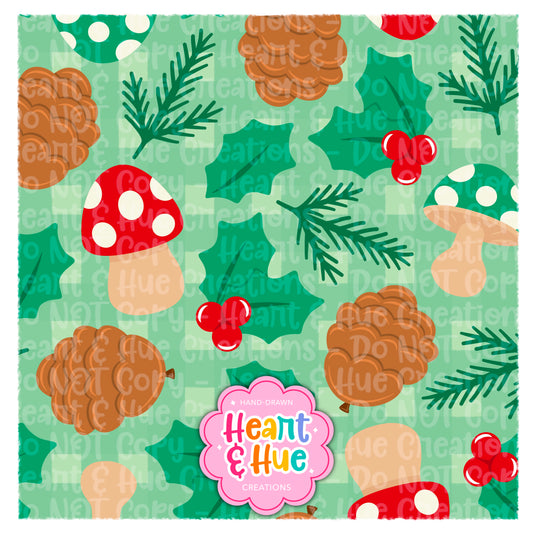 Christmas Mushrooms Seamless
