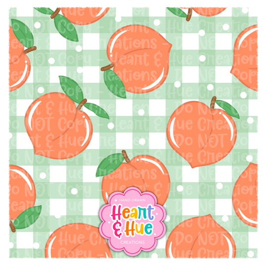 Peach Gingham Seamless