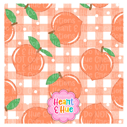 Peach Gingham Seamless