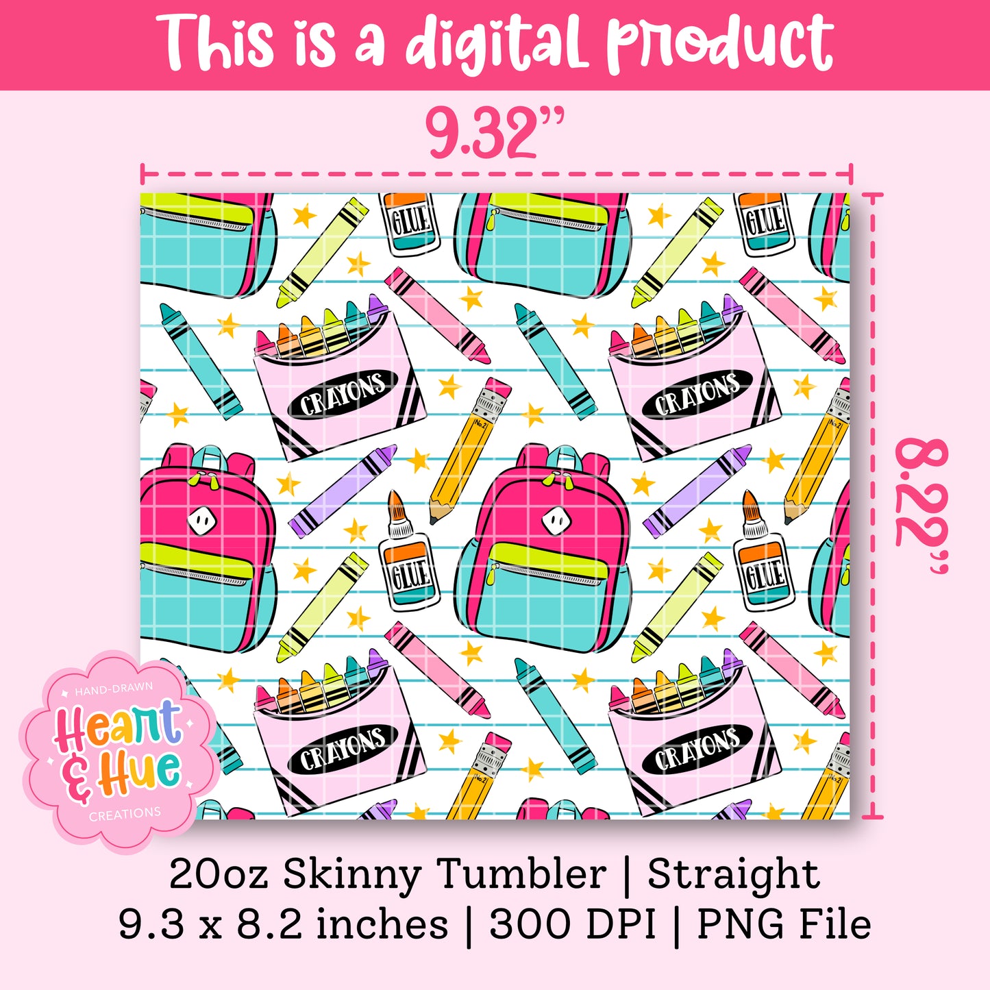 Ready Set Learn 20oz Tumbler Wrap