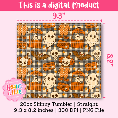 Spooky Carnival 20oz Tumber Wrap PNG