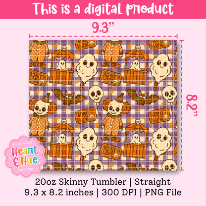 Spooky Carnival 20oz Tumber Wrap PNG