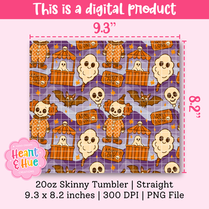 Spooky Carnival 20oz Tumber Wrap PNG