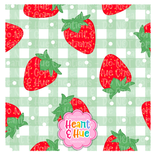 Strawberry Gingham Seamless